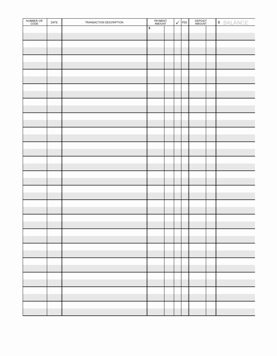 Free Printable Checks Template Best Of 37 Checkbook Register Templates [ Free Printable