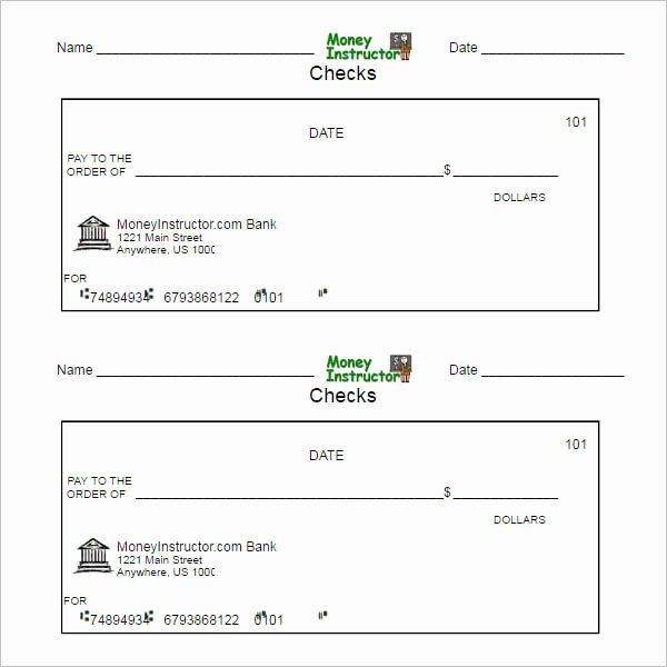 Free Printable Checks Template Fresh 43 Cheque Templates Free Word Excel Psd Pdf formats