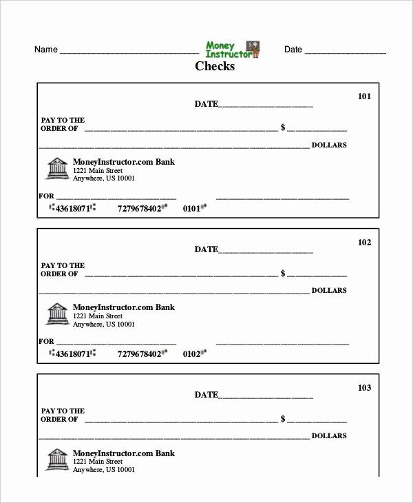 Free Printable Checks Template Inspirational Blank Check Template Pdf Free Download Aashe