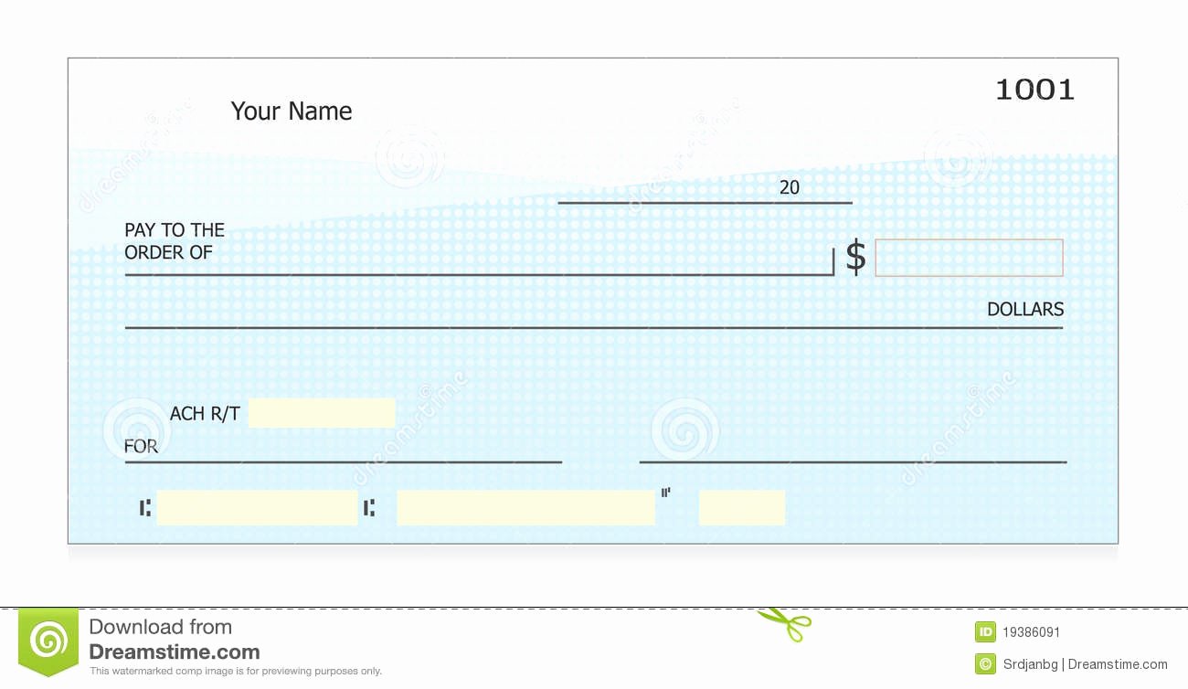 Free Printable Checks Template Unique Blank Check Stock Vector Image Of Finance Payment