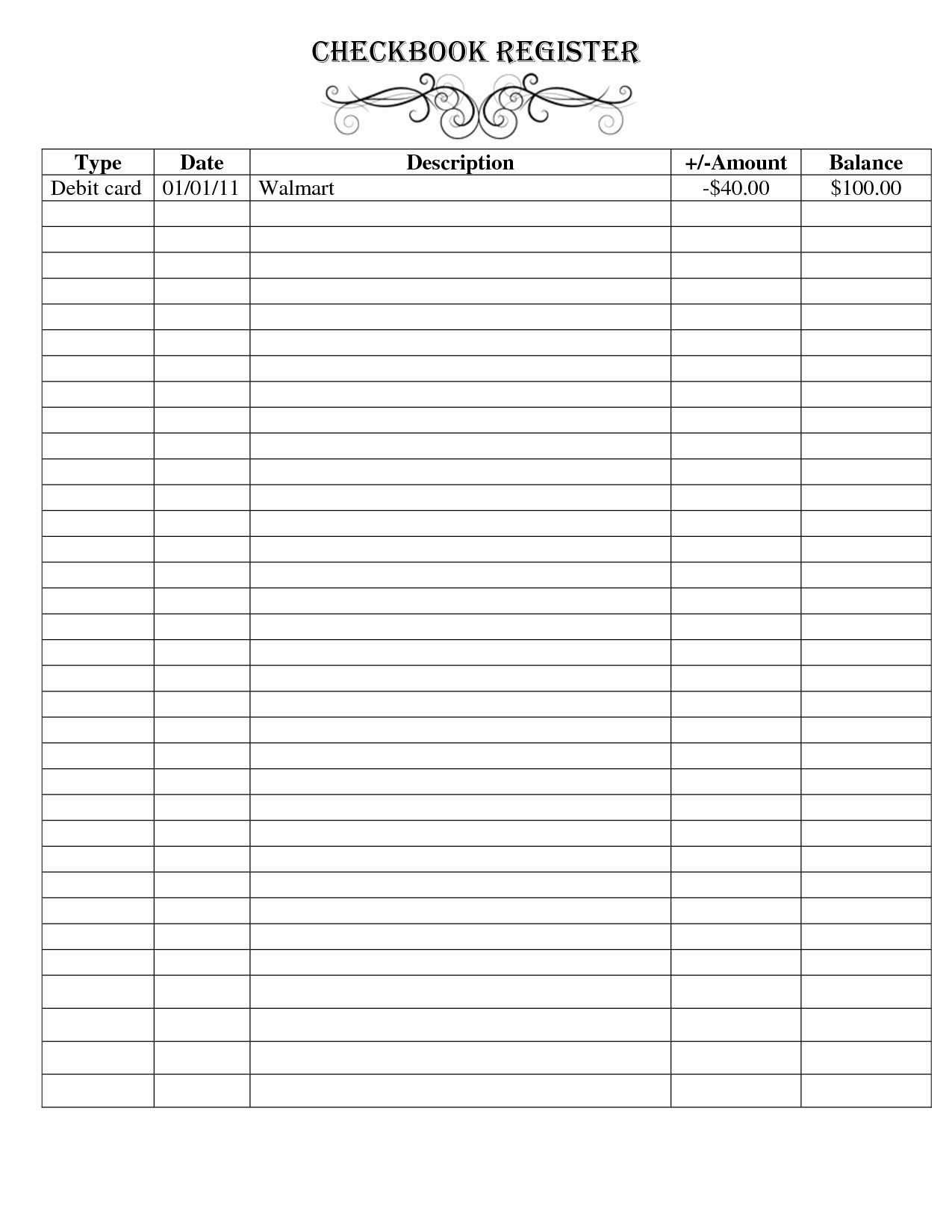 Free Printable Checks Template Unique Free Printable Checkbook Register Templates …