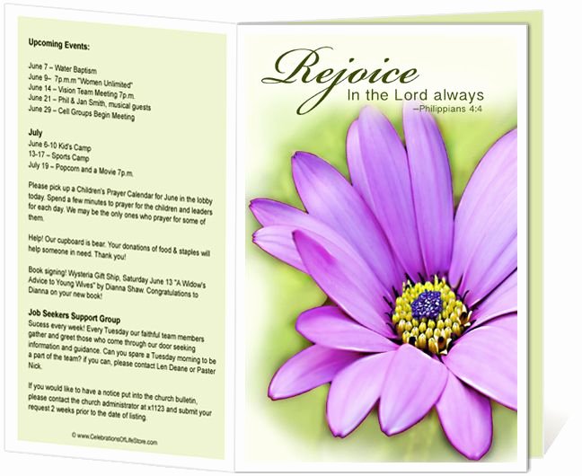 Free Printable Church Bulletin Templates Awesome Church Bulletin Templates Flower Church Bulletin