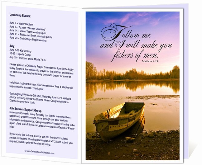 Free Printable Church Bulletin Templates Fresh Church Bulletins Templates I Will Make You Fishers Of