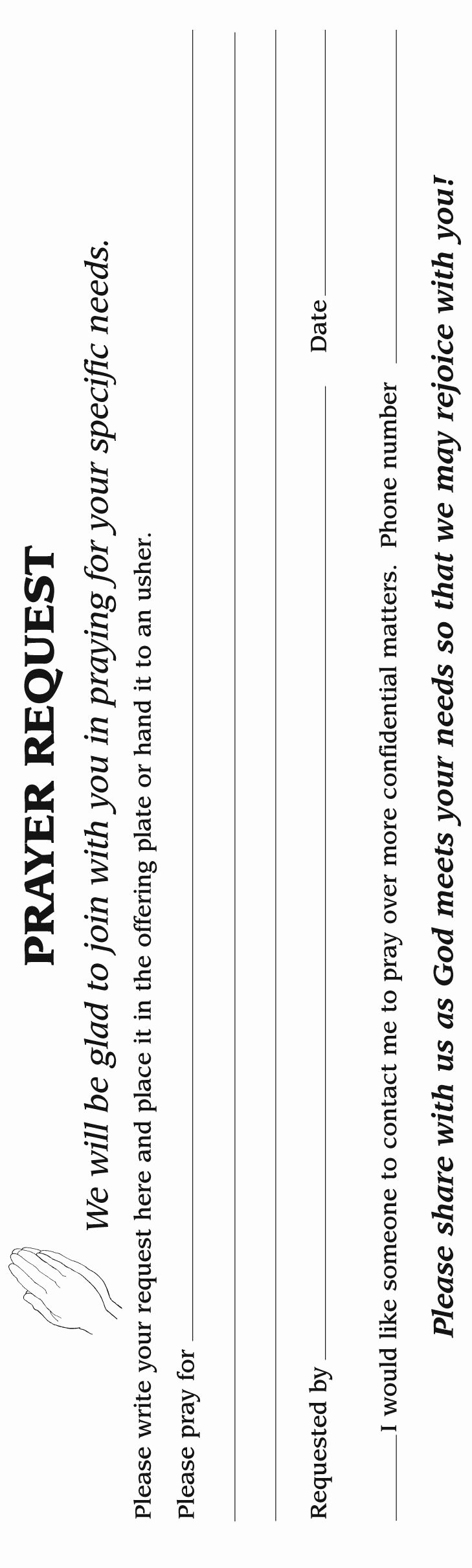Free Printable Church Bulletin Templates Luxury Free Printable Prayer Request