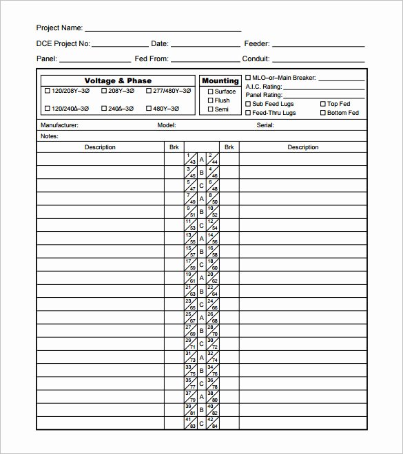 Free Printable Circuit Breaker Panel Labels Awesome Electrical Panel Schedule Template Autocad Templates