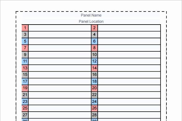 Free Printable Circuit Breaker Panel Labels Beautiful Panel Schedule Template Square D