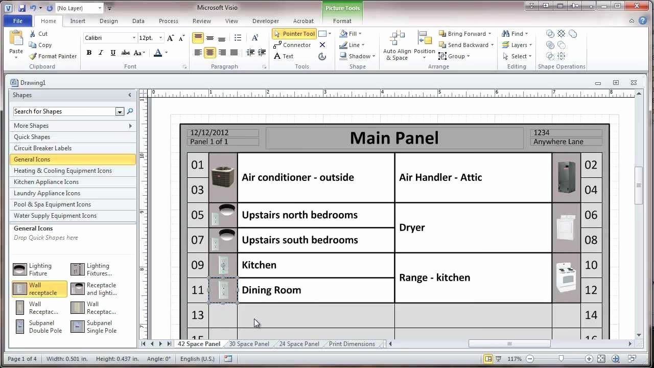 Free Printable Circuit Breaker Panel Labels Luxury Creating A Residential Electrical Panel Directory In Visio