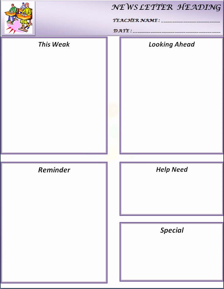 Free Printable Classroom Newsletter Templates Awesome Newsletter Templates for Teachers Preschool