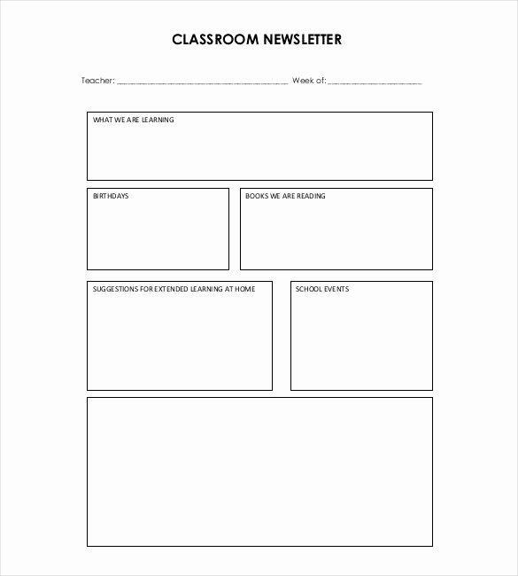 Free Printable Classroom Newsletter Templates Lovely 9 Teacher Newsletter Templates – Free Sample Example