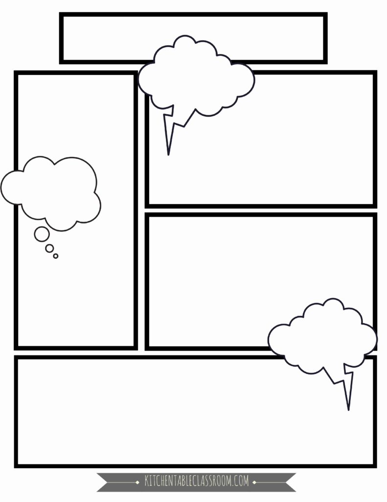 Free Printable Comic Strip Template Lovely Ic Book Templates Free Printable Pages the Kitchen
