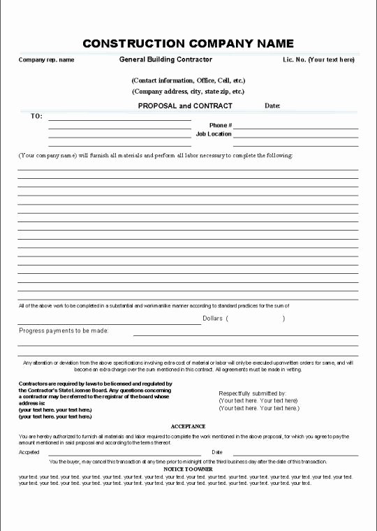 Free Printable Contractor Proposal forms Awesome Aia Contract forms List Templates Resume Examples