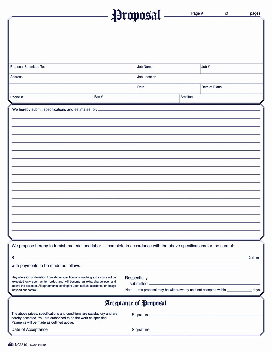 Free Printable Contractor Proposal forms Awesome so Cold Breaking Benjarmin Web Frompo 1