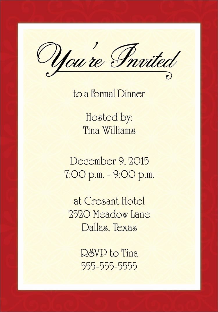 Free Printable Dinner Invitations New Dinner Invitation Template Free