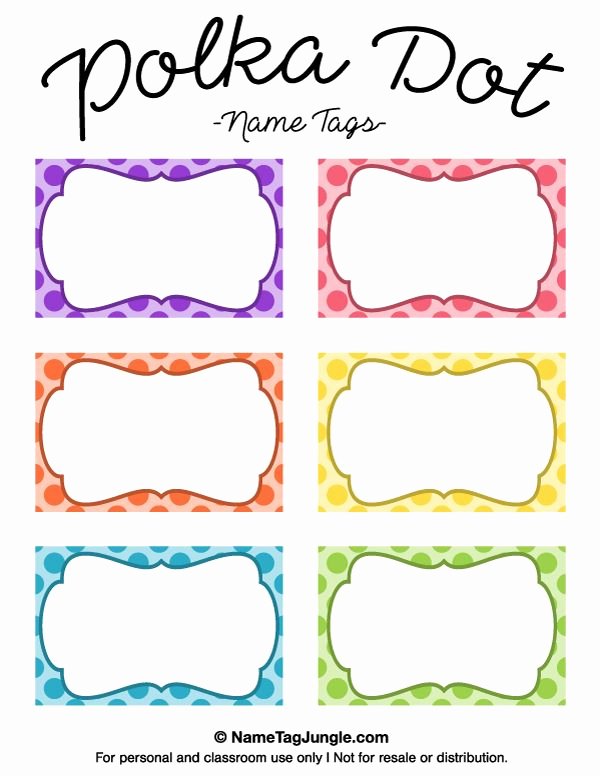 Free Printable Dog Tag Template Awesome Free Printable Polka Dot Name Tags the Template Can Also