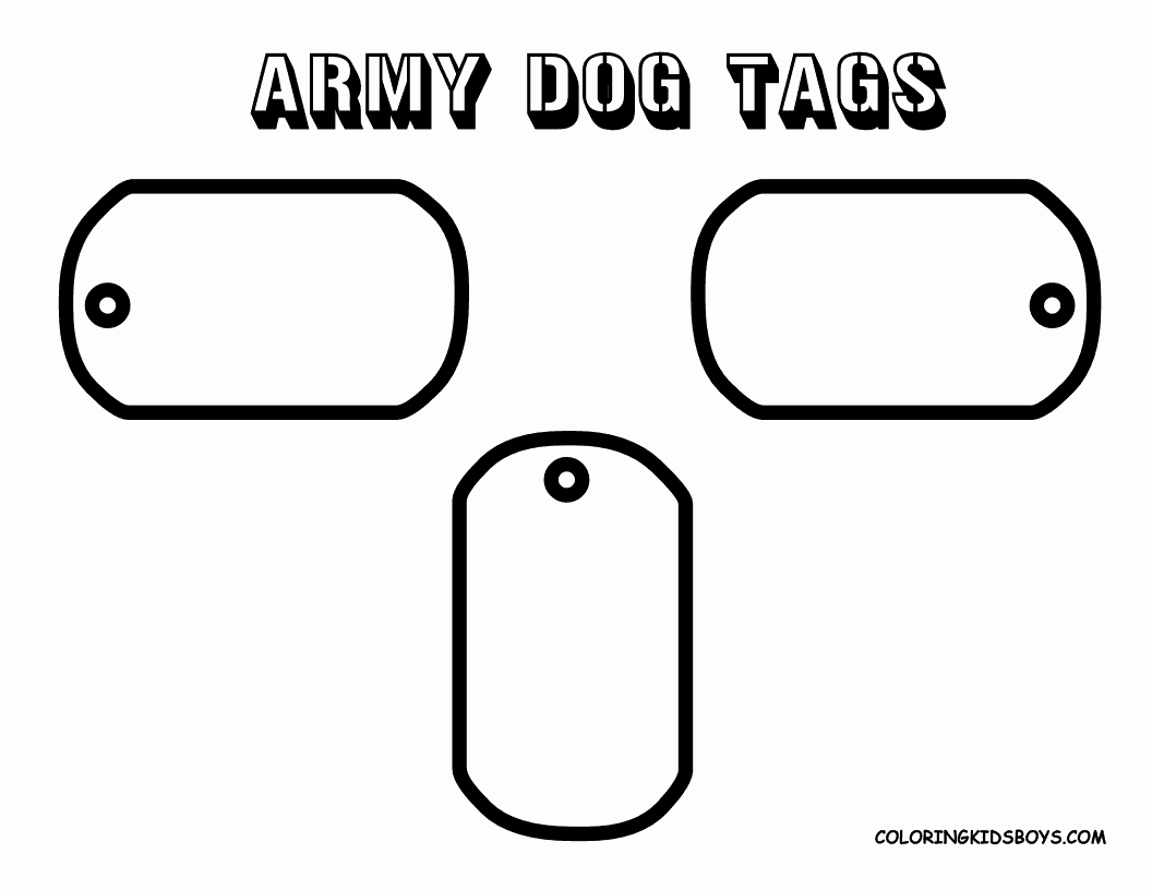 Free Printable Dog Tag Template Elegant Army Dog Tags Colouring for Kids Craft Ideas