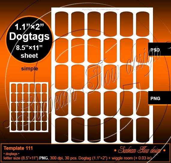 Free Printable Dog Tag Template Elegant Instant Download Dog Tags 1 1 X 2 by Sunbeamflowtemplates