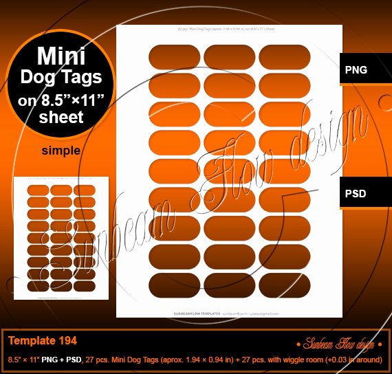 Free Printable Dog Tag Template Lovely Instant Download Mini Dog Tags 1 94 × 0 94 In Template