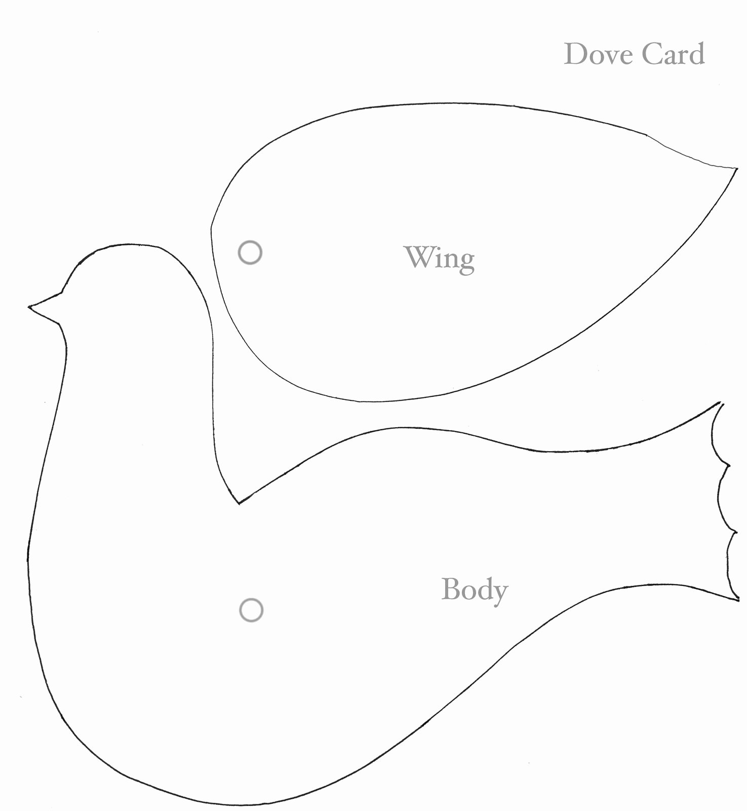 Free Printable Dove Template Unique to Doves Face attach Wing to Body with Paper Fastener