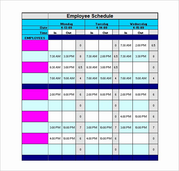 Free Printable Employee Schedule Awesome 6 Staff Schedule Templates Doc Pdf Excel