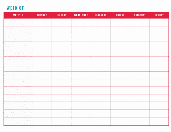 Free Printable Employee Schedule Elegant Free Printable Work Schedule