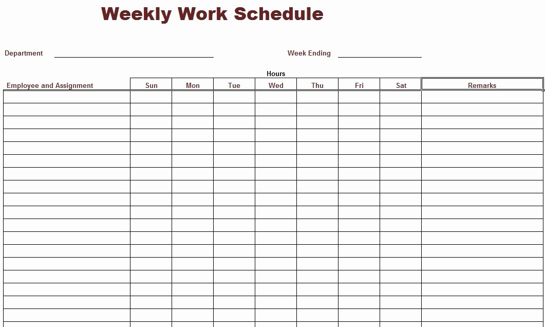 Free Printable Employee Schedule Elegant Work Schedule Template