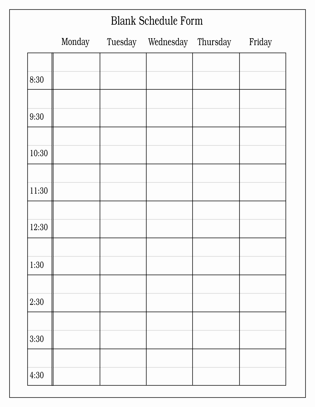 Free Printable Employee Schedule Fresh 10 Best Of Free Printable Blank Employee Schedules