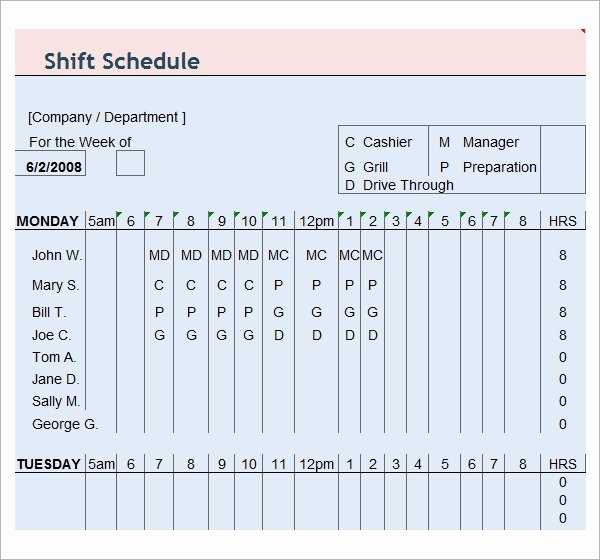 Free Printable Employee Schedule Fresh 13 Employee Schedule Samples