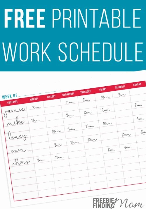 Free Printable Employee Schedule Lovely Free Printable Work Schedule