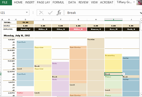 Free Printable Employee Schedule Unique Employee Schedule &amp; Hourly Increment Template for Excel