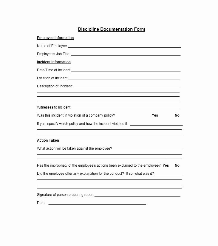 Free Printable Employee Write Up form Beautiful 40 Employee Disciplinary Action forms Template Lab