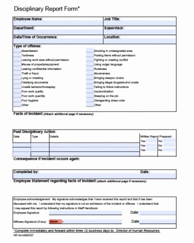 Free Printable Employee Write Up form Beautiful Free Employee Write Up form Printable Excel Template