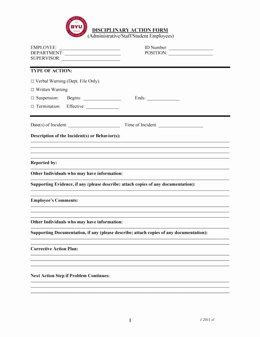 Free Printable Employee Write Up form Lovely 46 Effective Employee Write Up forms [ Disciplinary