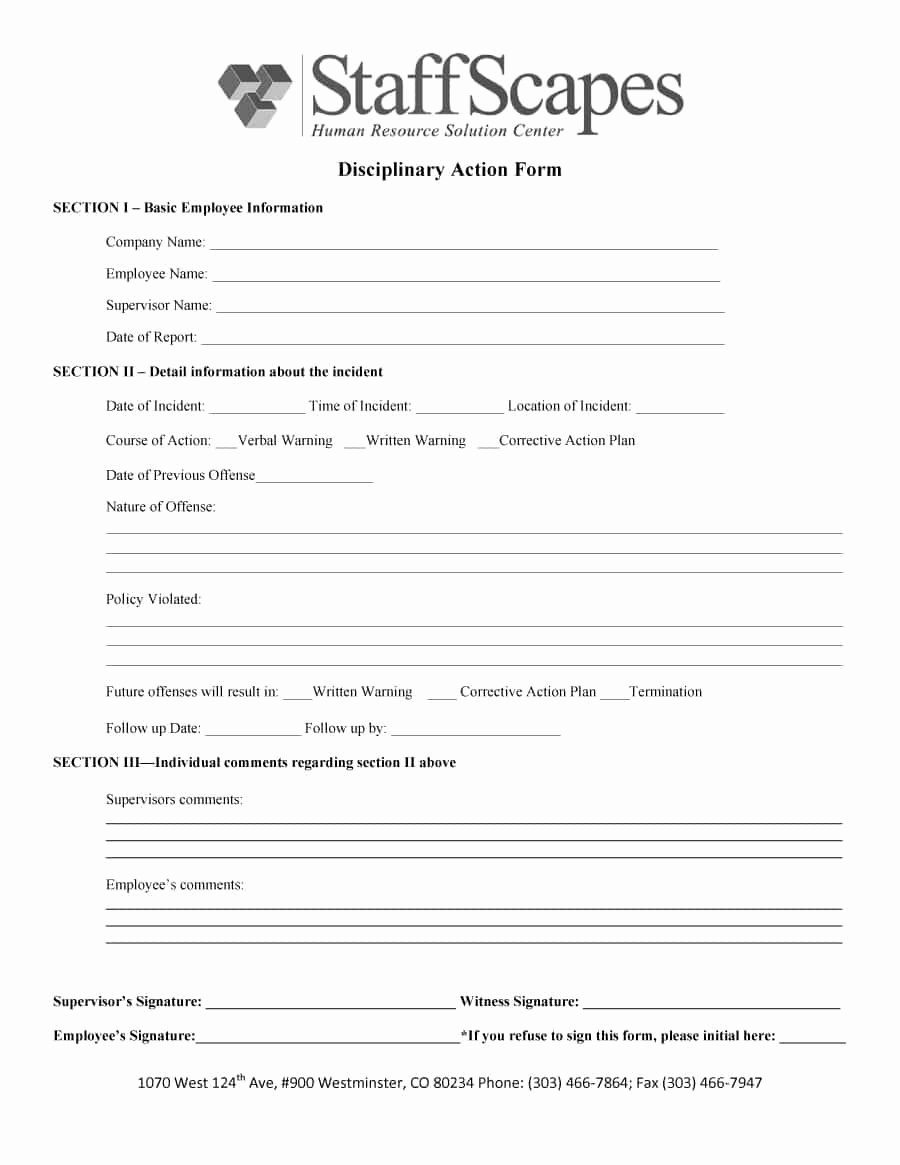 Free Printable Employee Write Up form New 46 Effective Employee Write Up forms [ Disciplinary