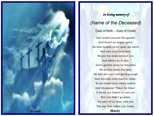 Free Printable Funeral Prayer Card Template Fresh Memorial Card Quotes for Funerals Quotesgram