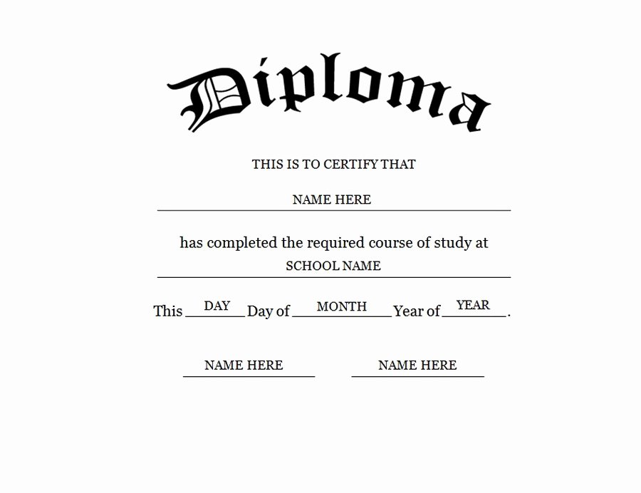 Free Printable Ged Certificate Fresh Blank High School Diploma Template Free Printables