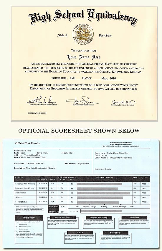 Free Printable Ged Certificate Luxury Fake Ged and Score Sheet