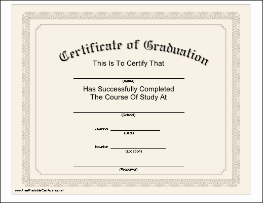 Free Printable Ged Certificate New Free New Doc Graduation Certificate Template Printable
