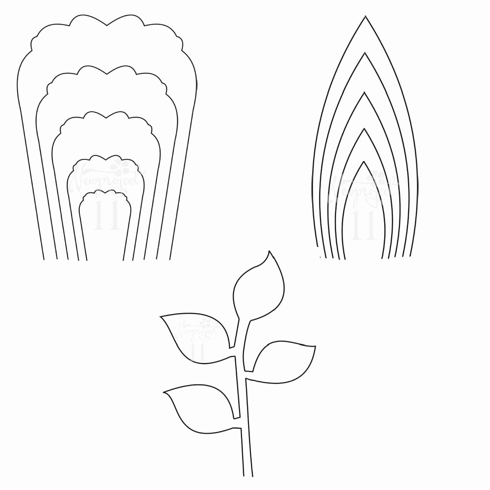 Free Printable Giant Flower Template Fresh Pdf Set Of 2 Flower Templates and 1 Leaf Template Giant