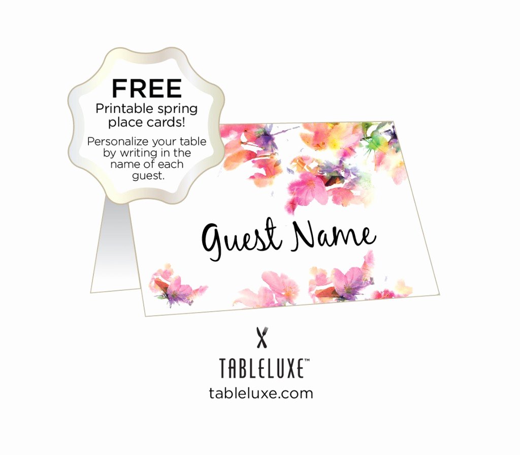 Free Printable Graduation Name Cards Awesome Tableluxe Printable Spring Place Cards