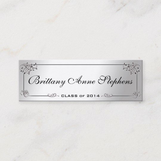 Free Printable Graduation Name Cards Beautiful Elegant Silver Graduation Name Card Insert