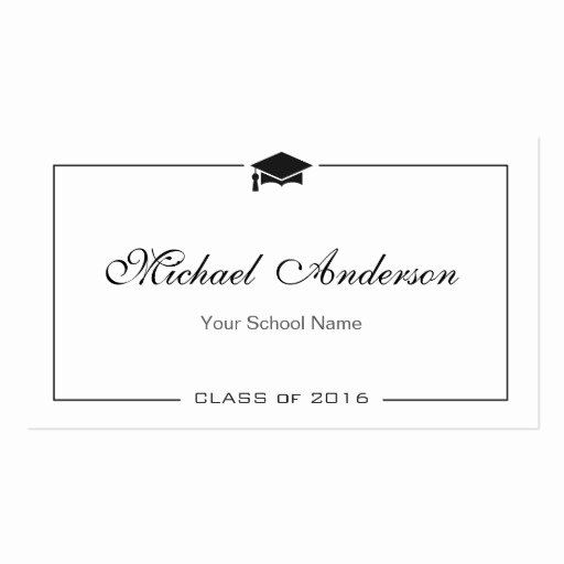 Free Printable Graduation Name Cards Fresh Graduation Name Card Elegant Classic Insert Card Double