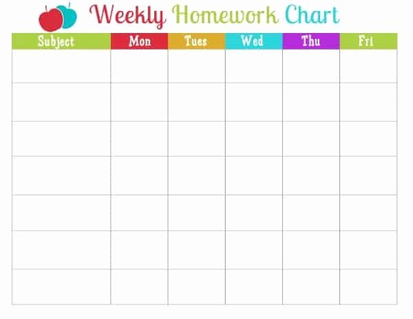 Free Printable Homework Planner Awesome Free Printable Homework Charts