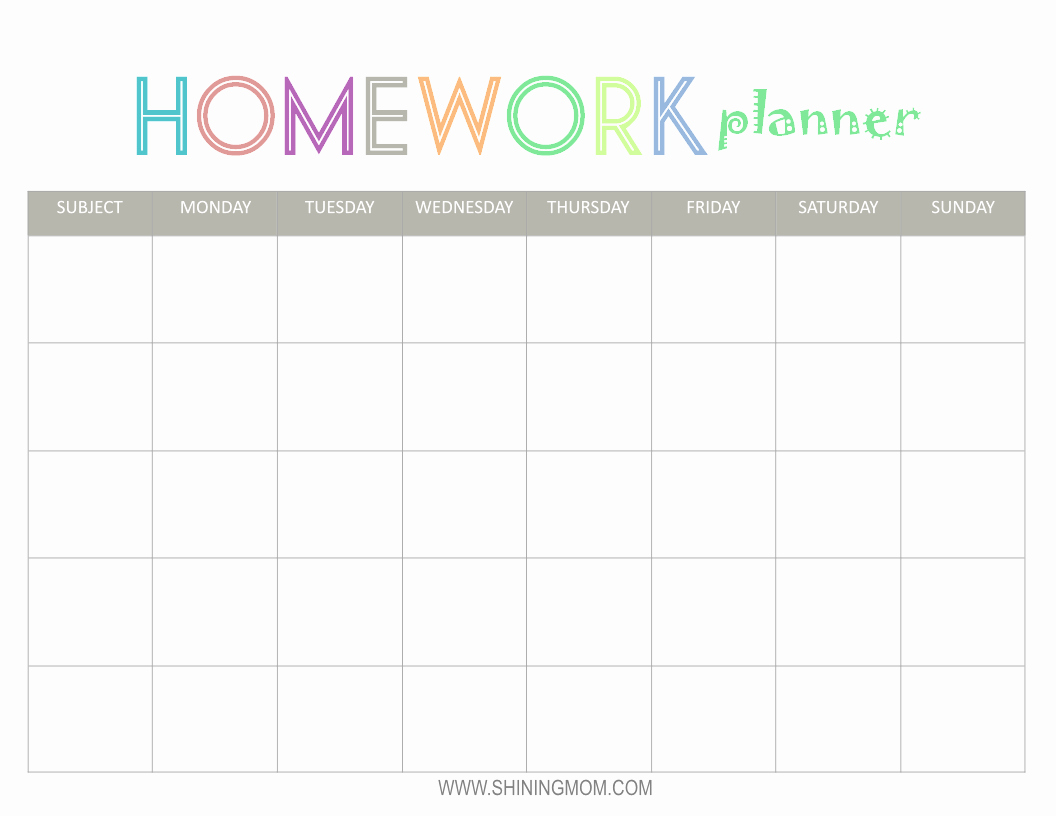 Free Printable Homework Planner Beautiful Free Printable Homework Planner