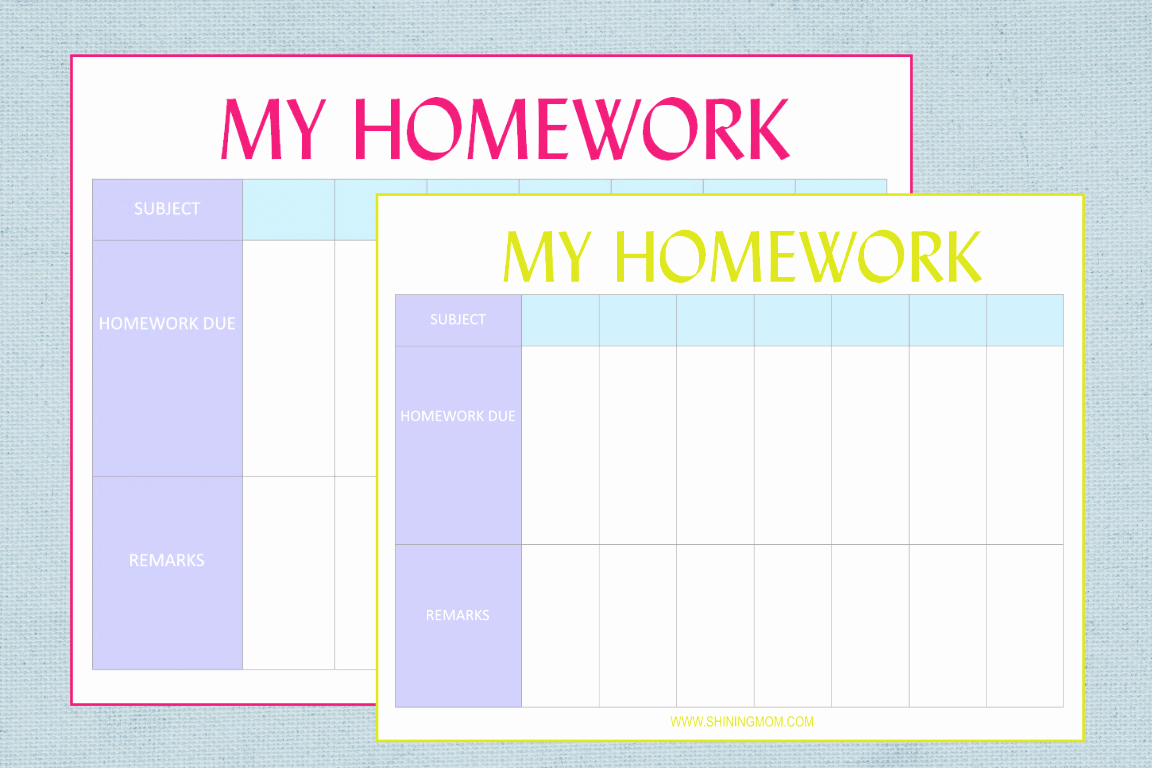 Free Printable Homework Planner Fresh Free Printable Homework Planner