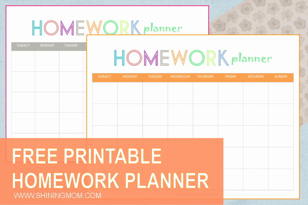 Free Printable Homework Planner Fresh Free Printable Homework Planner