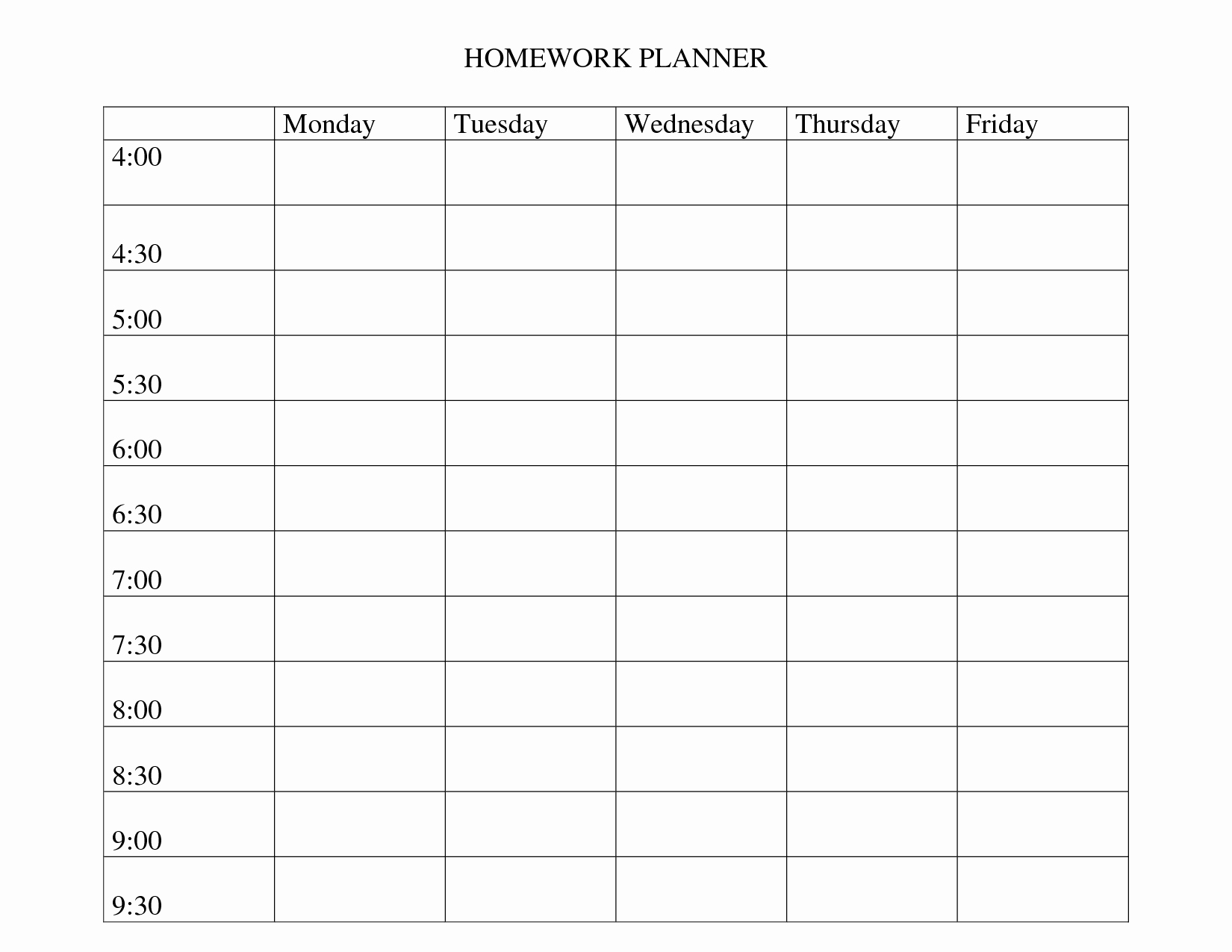 Free Printable Homework Planner Lovely 16 Homework Templates Excel Pdf formats