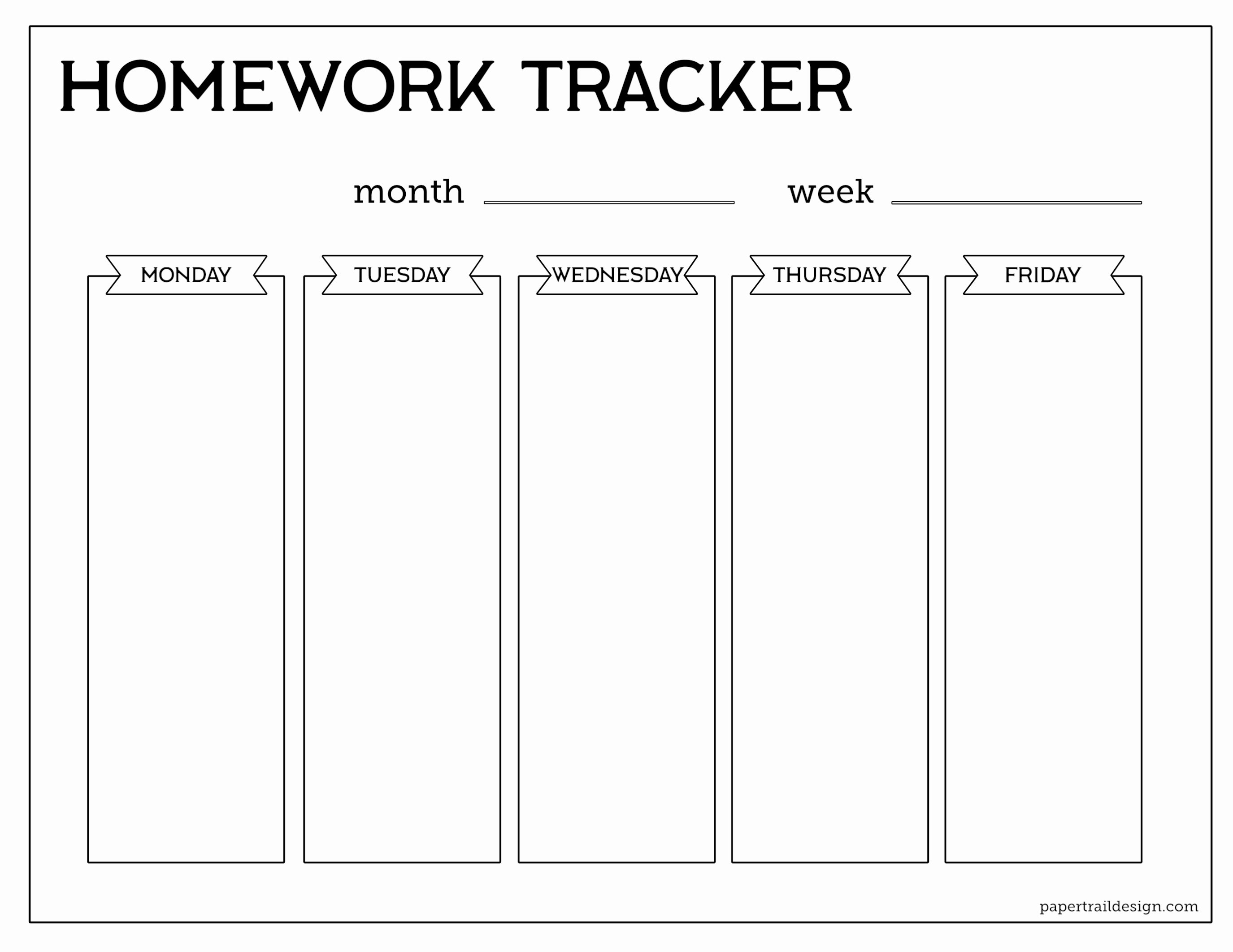 Free Printable Homework Planner New Free Printable Student Homework Planner Template Paper