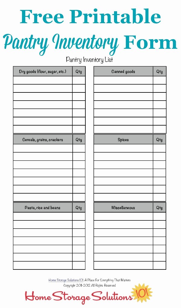 Free Printable Inventory Sheets Beautiful Free Printable Pantry List Keep An Inventory and Stay