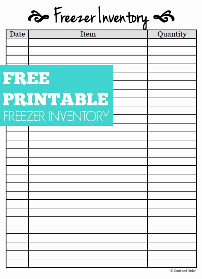 Free Printable Inventory Sheets Inspirational Free Printable Freezer Inventory Sheet