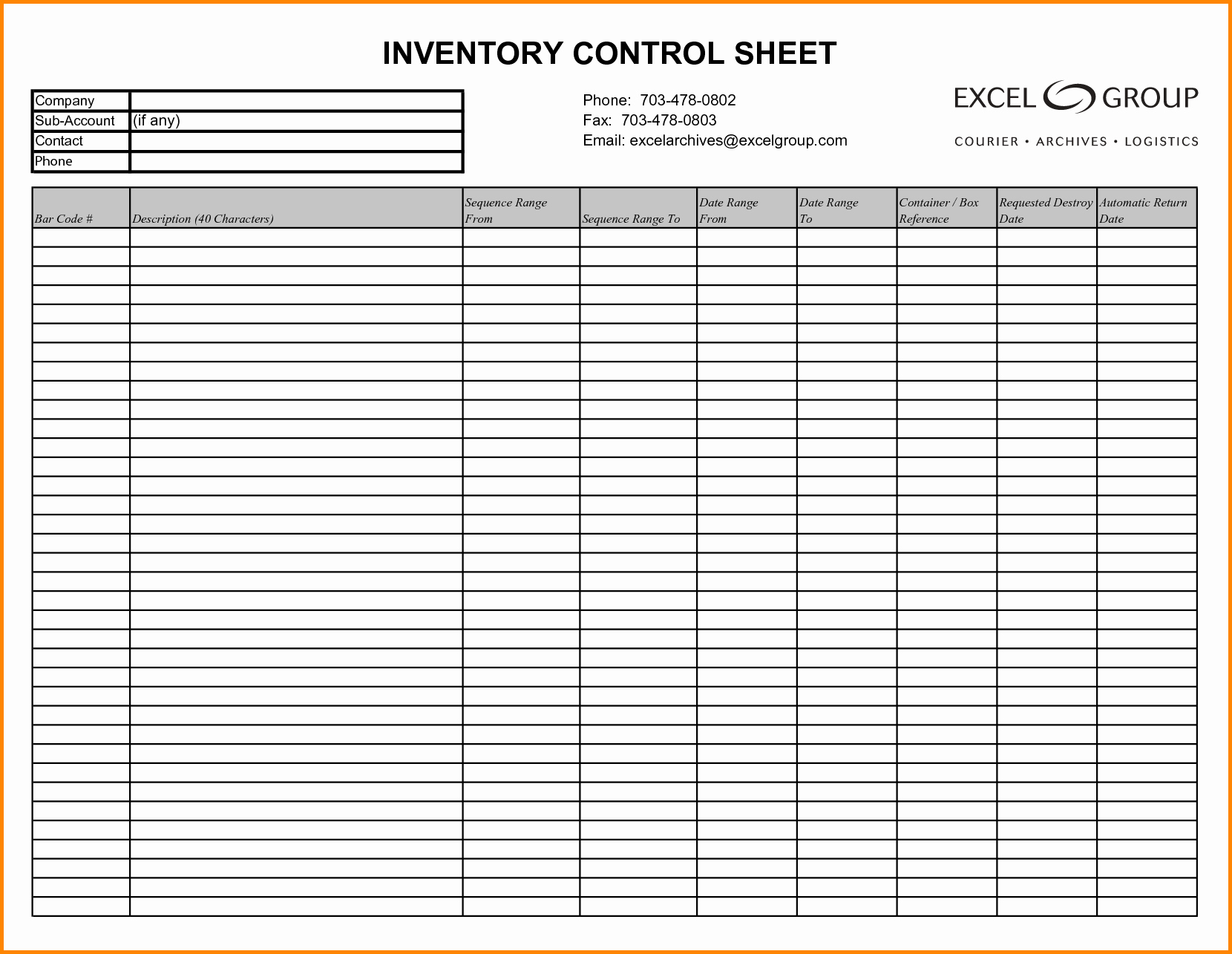 Free Printable Inventory Sheets Inspirational Inventory Log Sheet